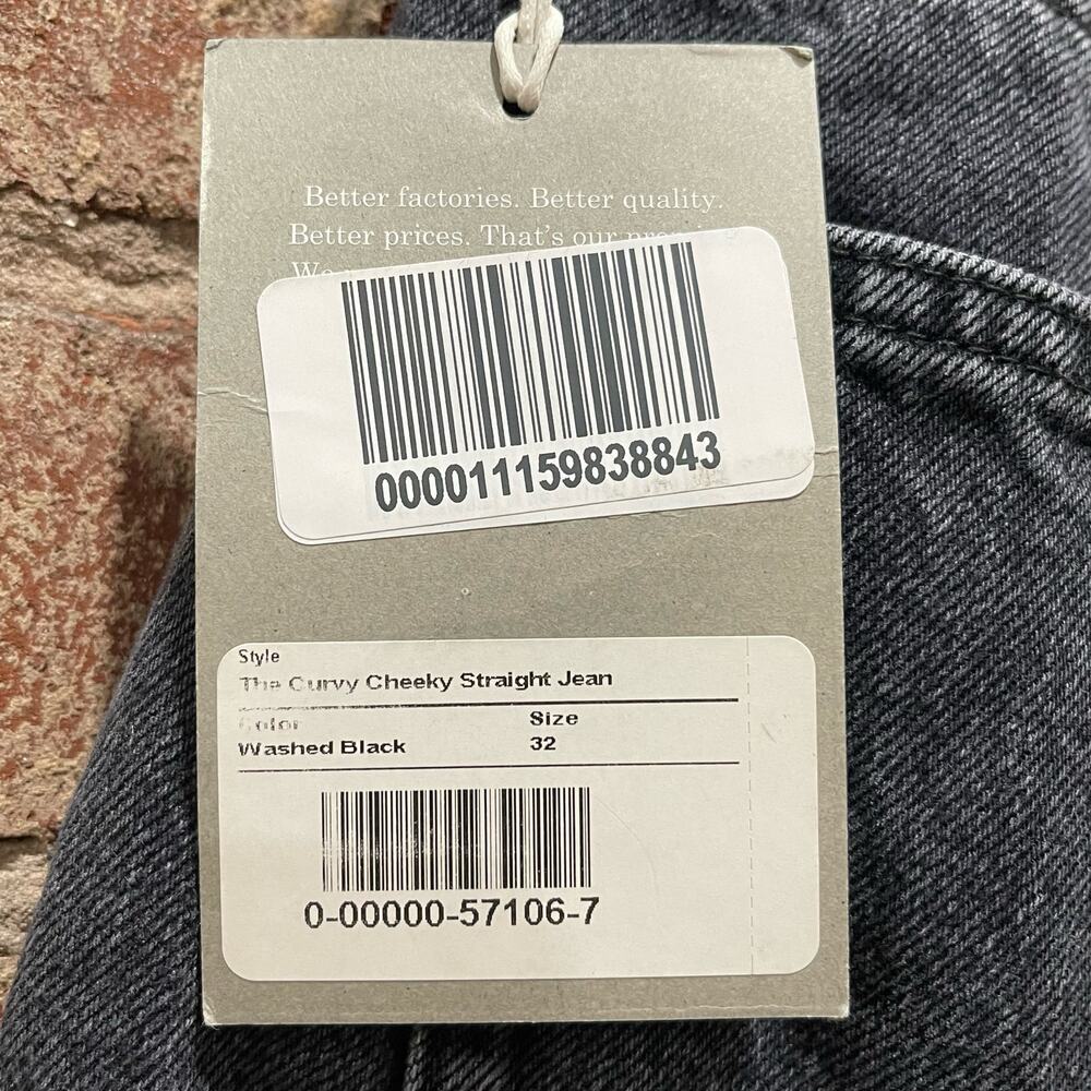 NEW‎ Everlane The Curvy '90s Cheeky® Straight Jeans in Washed Black Size 32 - Picture 6 of 12